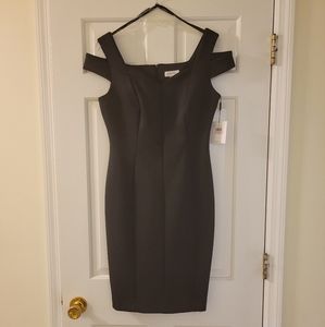 Calvin Klein, Black Off Shoulder Dress, Size 10-New